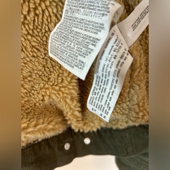 Zara Man Khaki Corduroy Sherpa Jacket Size Large Winter Or Fall Outerwear - Picture 6 of 12